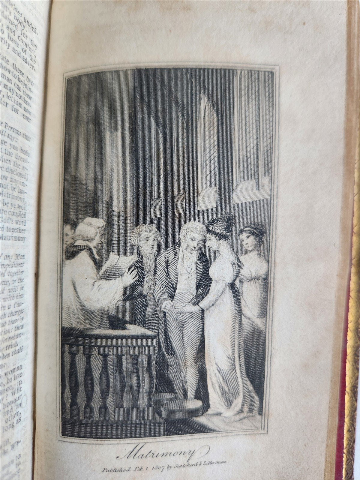 1801 MASONIC BOOK OF COMMON PRAYER in ENGLISH antique FINE RED MOROCCO BINDING