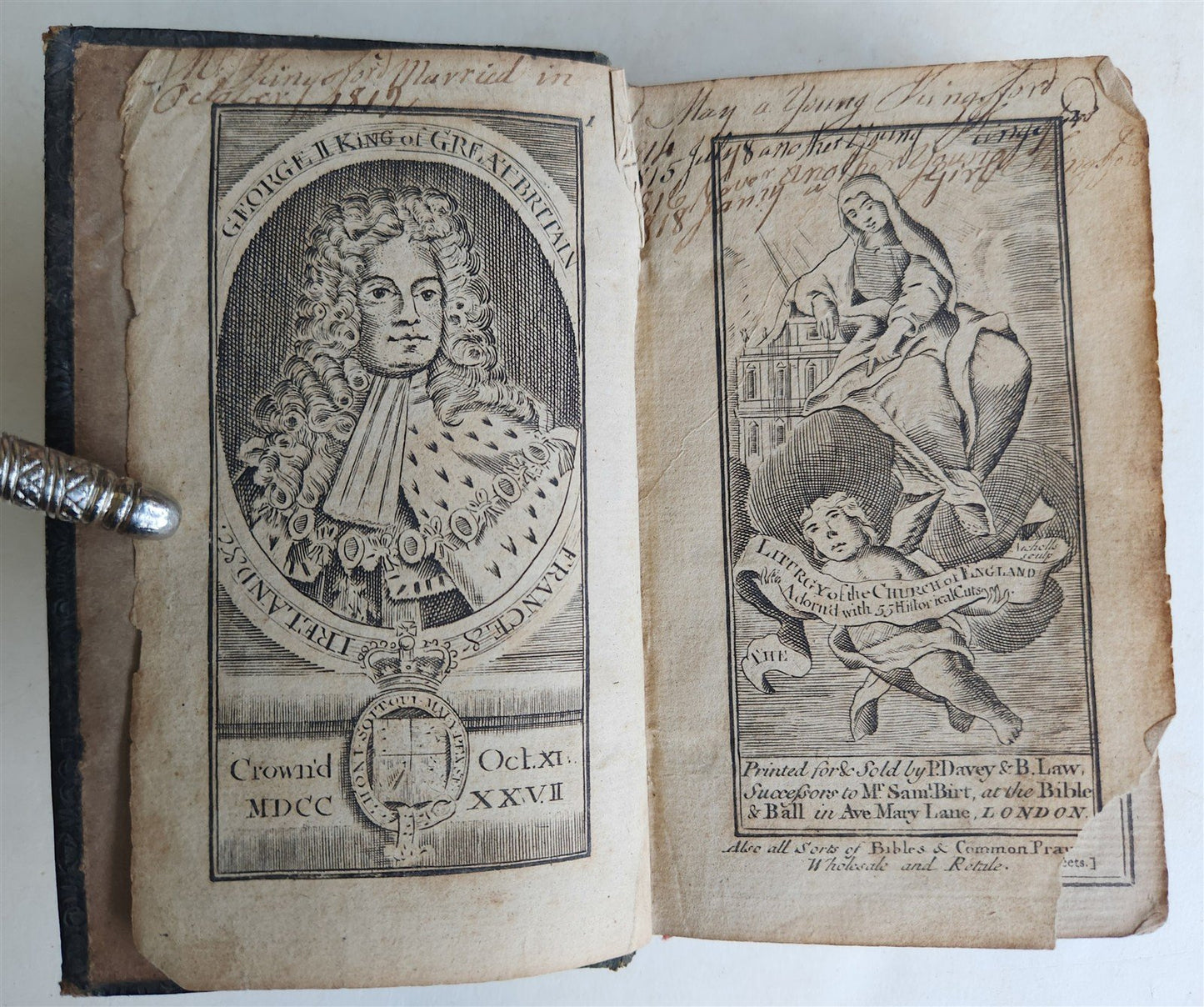 1774 BOOK OF COMMON PRAYER in ENGLISH antique ILLUSTRATED