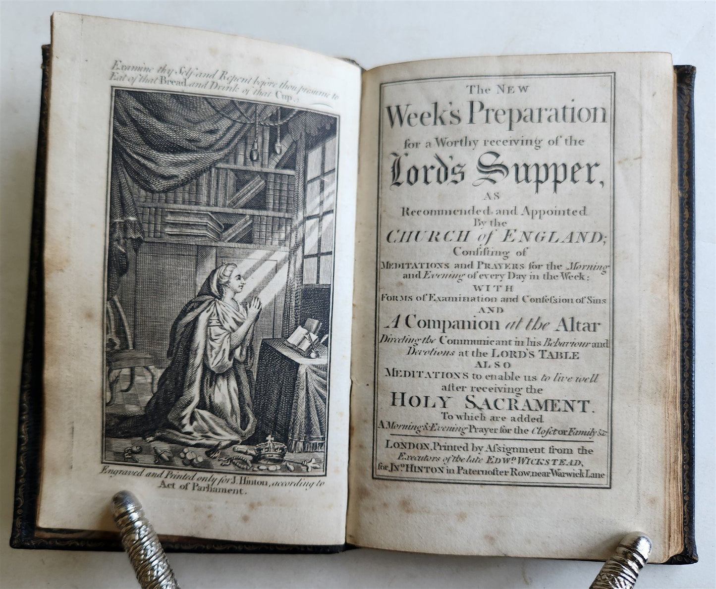 1750s THE NEW WEEK'S PREPARATION for ...LORD'S SUPPER in ENGLISH antique