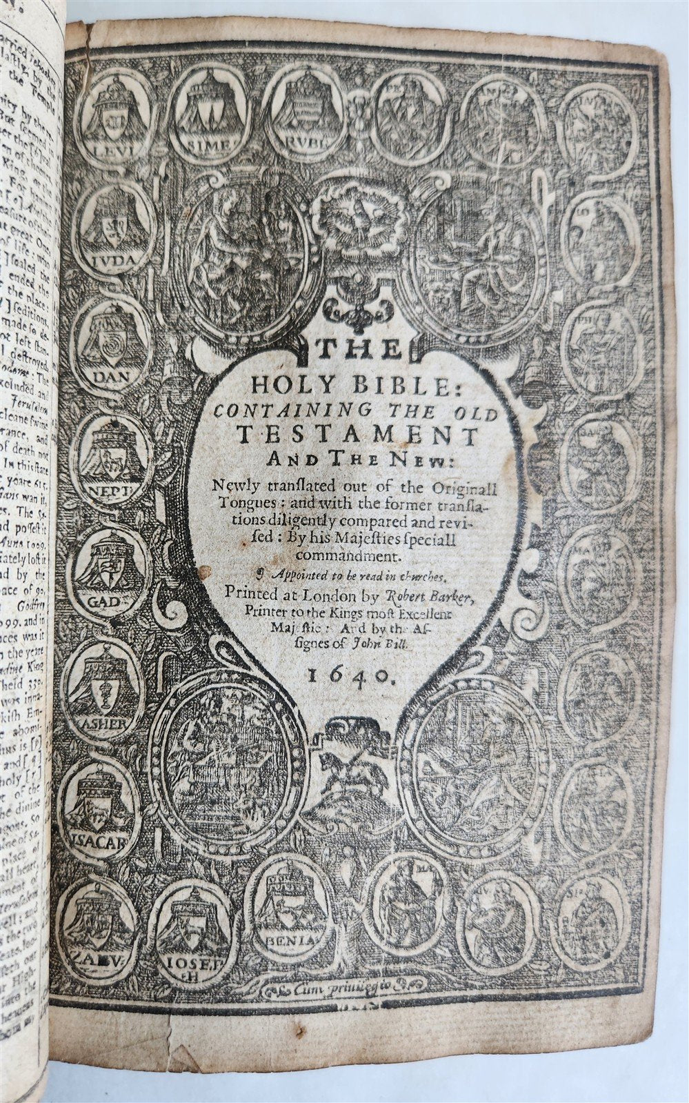 1640 BIBLE in ENGLISH OLD AND NEW TESTAMENT antique ILLUSTRATED