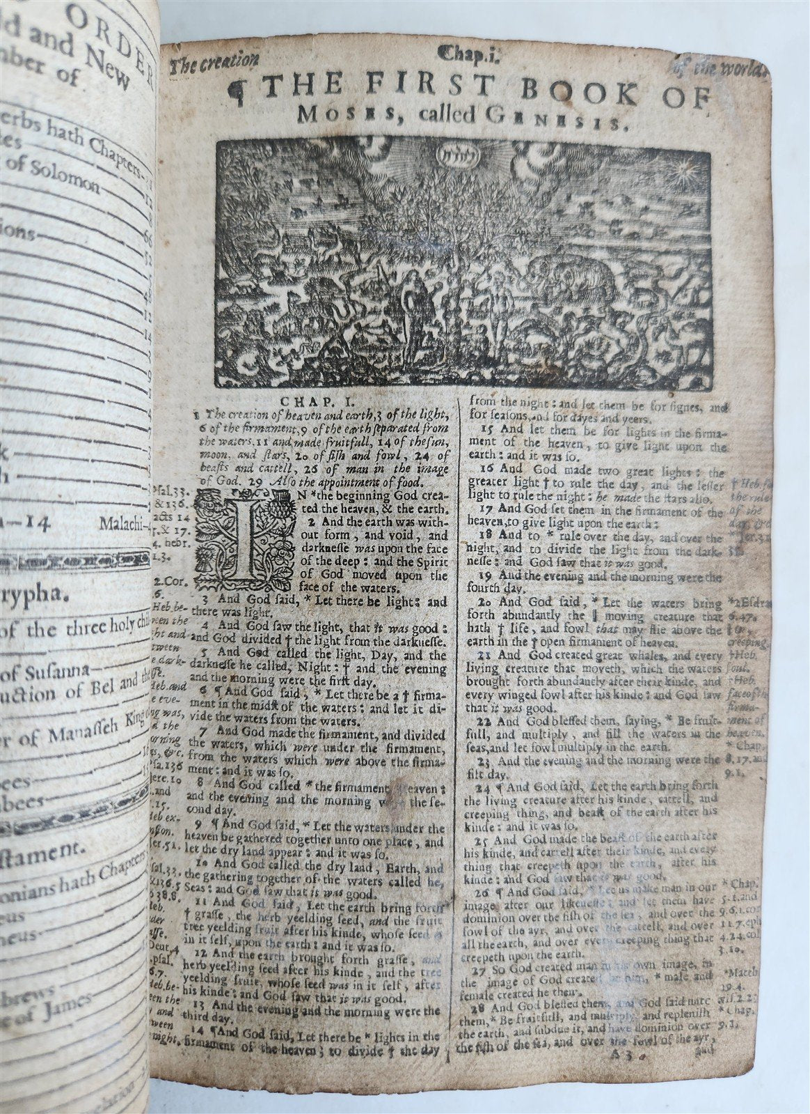 1640 BIBLE in ENGLISH OLD AND NEW TESTAMENT antique ILLUSTRATED