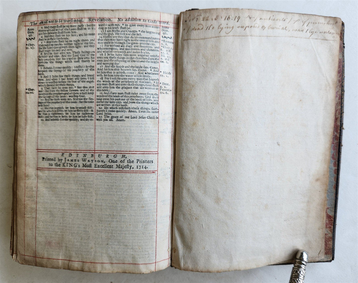 1715 BIBLE in ENGLISH OLD AND NEW TESTAMENT antique Edinburgh SCOTLAND