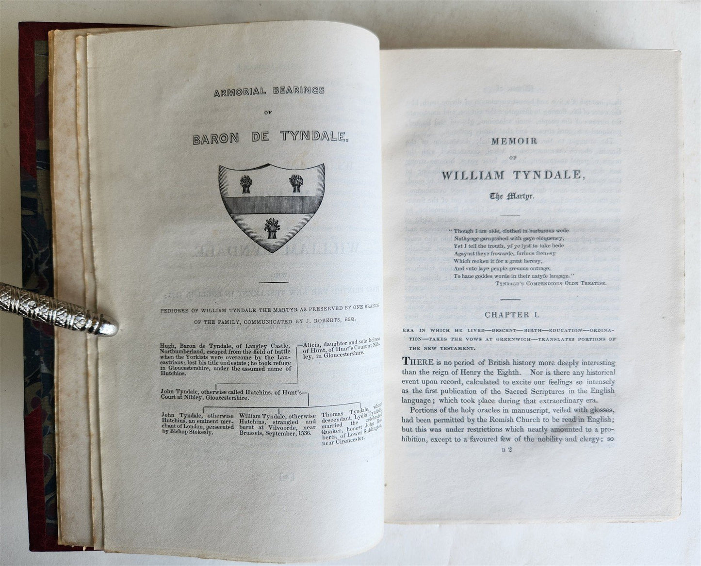 1836 BIBLE in ENGLISH by WILLIAM TYNDALE NEW TESTAMENT antique