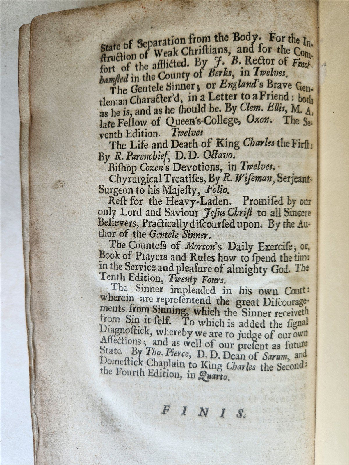 1713 THE PENITENT PARDON'D or DISCOURSE of NATURE of SIN antique ILLUSTRATED