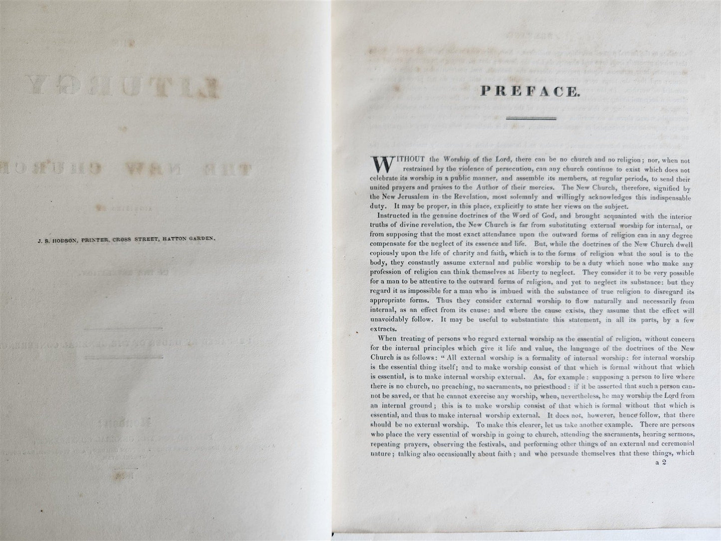 1828 LITURGY of NEW CHURCH signified by NEW JERUSALEM in REVELATION antique