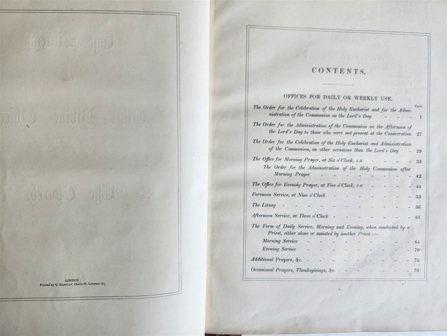 1853 LITURGY and OTHER DIVINE OFFICES of the CHURCH antique FOLIO