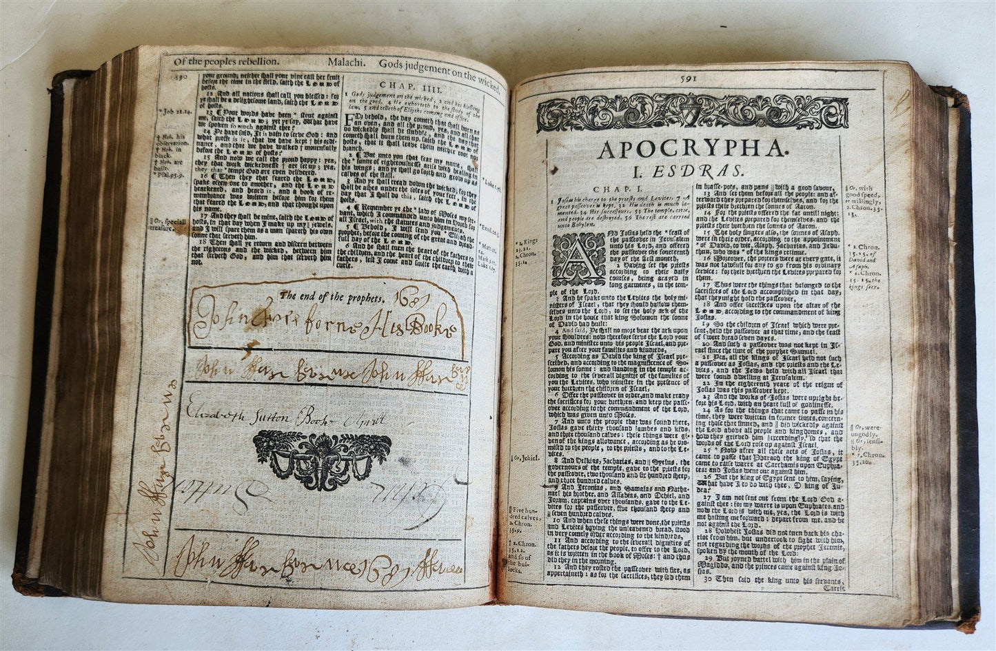 1639 BIBLE in ENGLISH OLD and NEW TESTAMENTS antique CAMBRIDGE