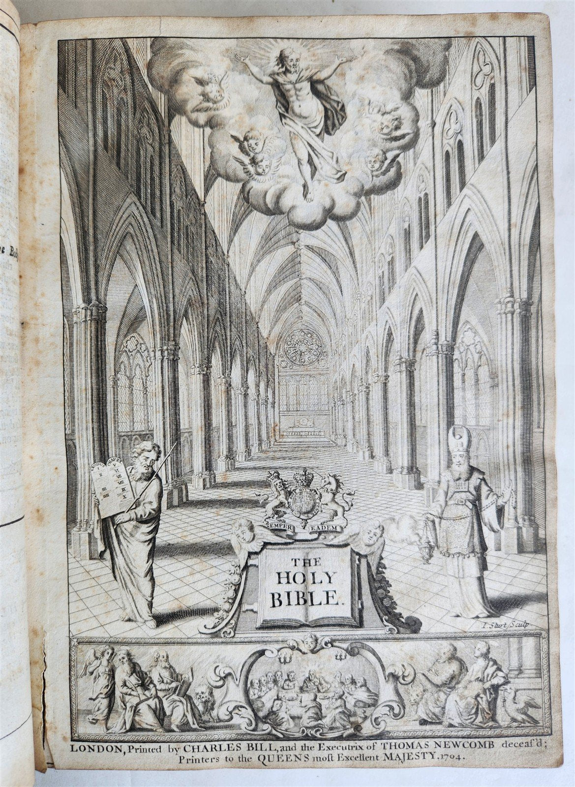 1704 BIBLE in ENGLISH OLD and NEW TESTAMENTS antique LONDON