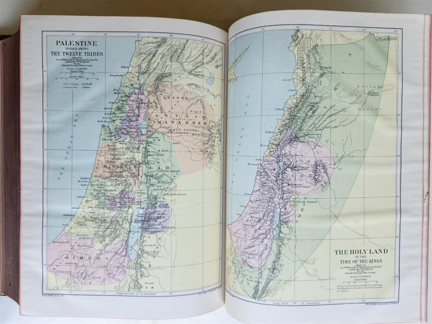 1914 BIBLE in ENGLISH OLD and NEW TESTAMENTS antique FOLIO illustrated w/ MAPS