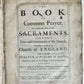 1748 BOOK OF COMMON PRAYER in ENGLISH antique FOLIO