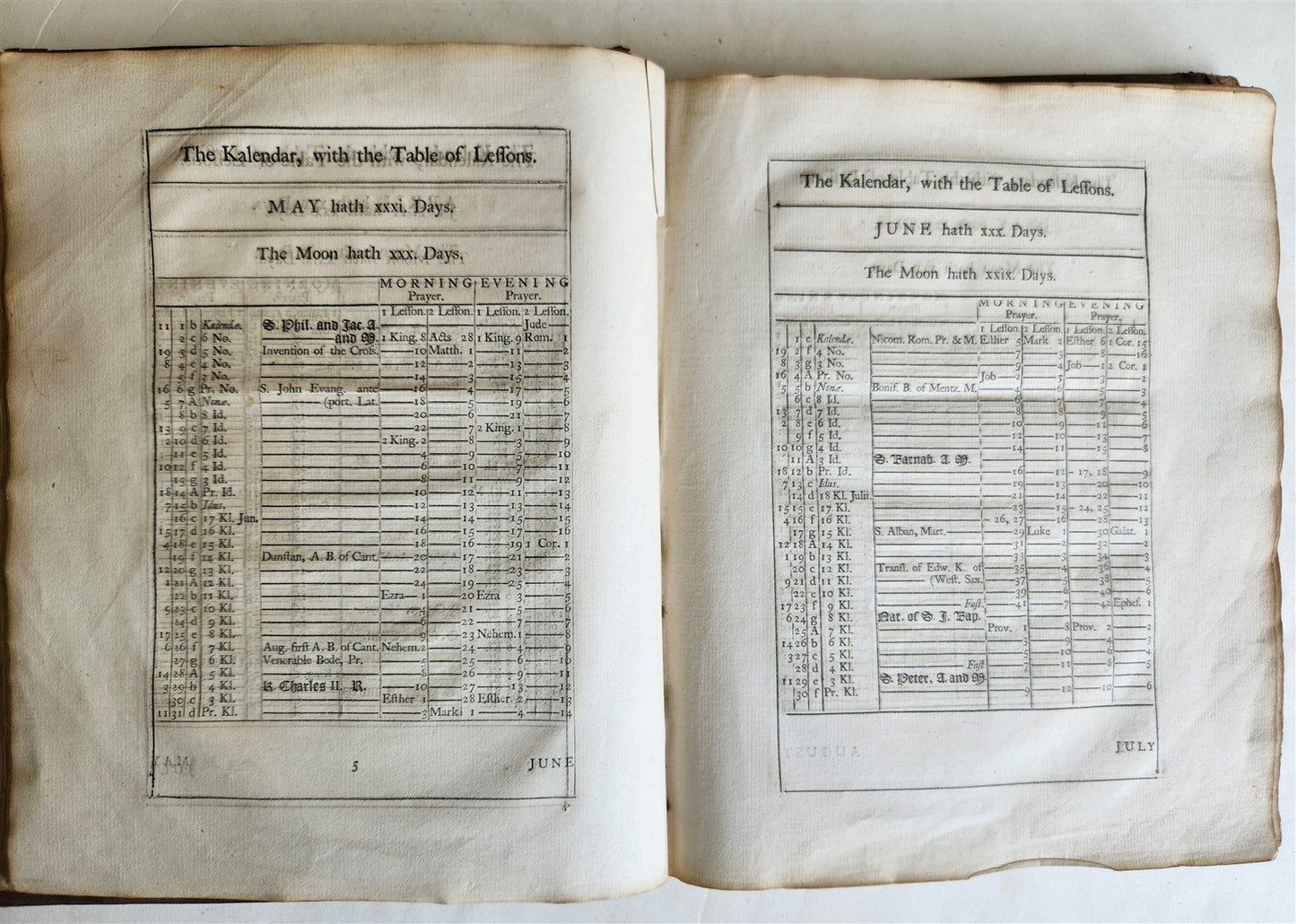 1748 BOOK OF COMMON PRAYER in ENGLISH antique FOLIO