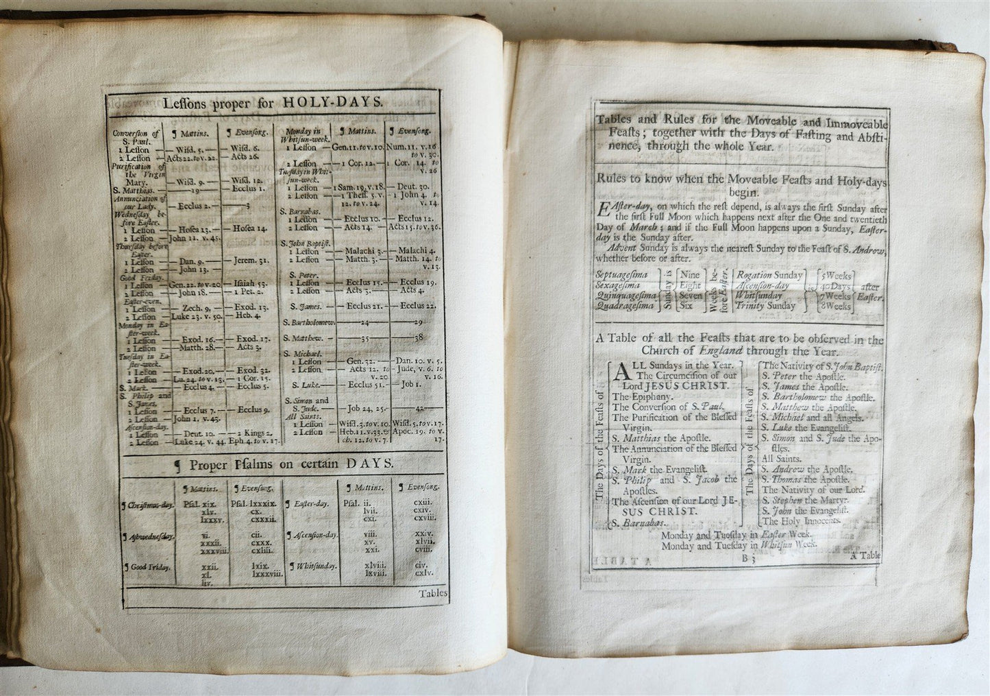 1748 BOOK OF COMMON PRAYER in ENGLISH antique FOLIO