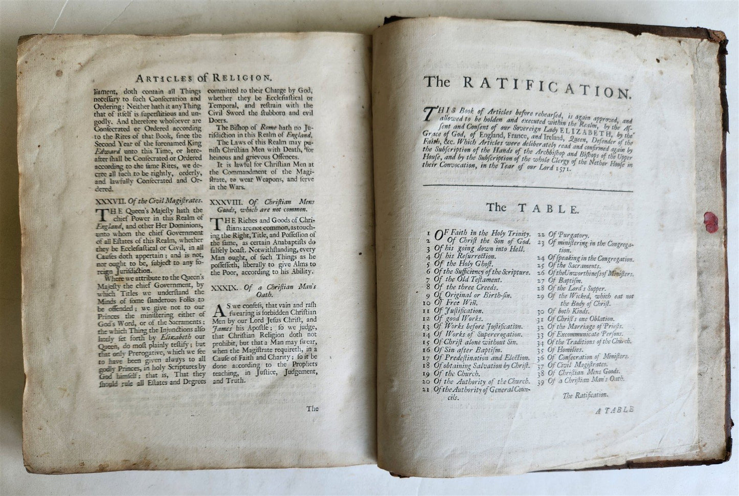 1748 BOOK OF COMMON PRAYER in ENGLISH antique FOLIO