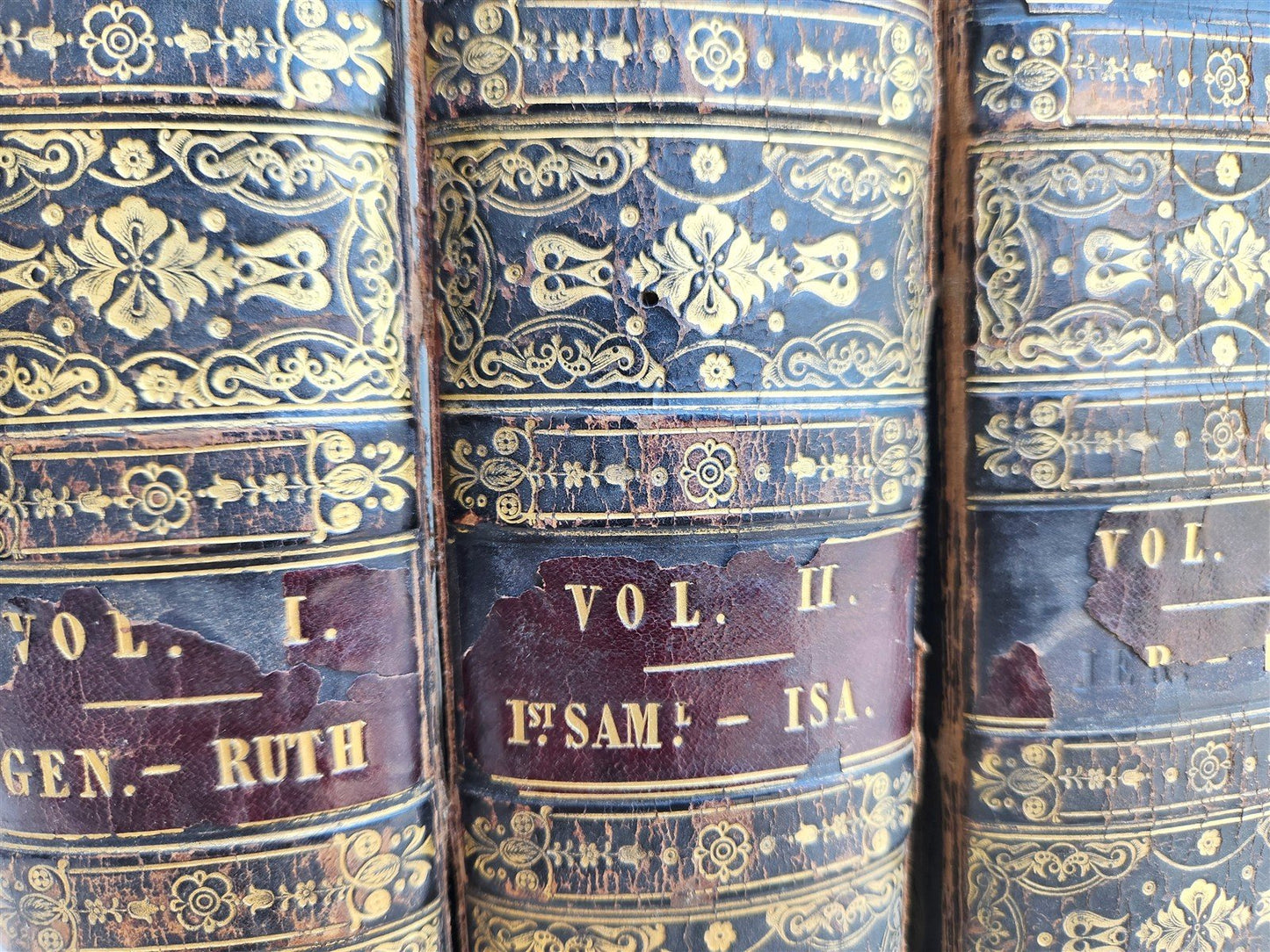 1836 BIBLE in ENGLISH 3 volumes OLD and NEW TESTAMENTS antique ILLUSTRATED