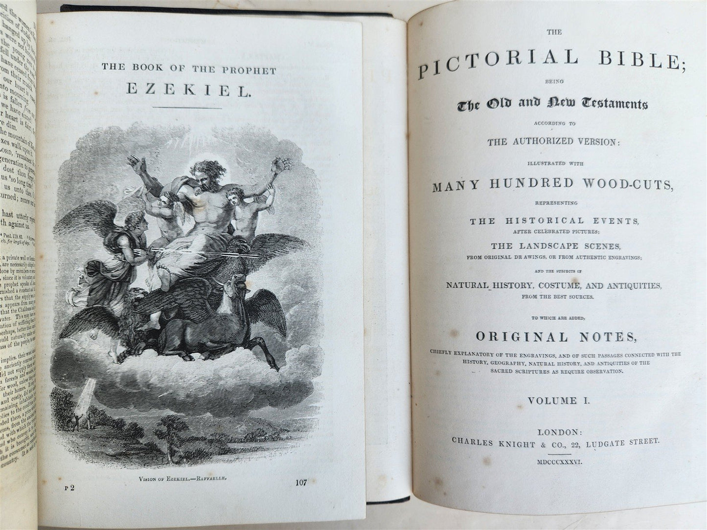 1836 BIBLE in ENGLISH 3 volumes OLD and NEW TESTAMENTS antique ILLUSTRATED