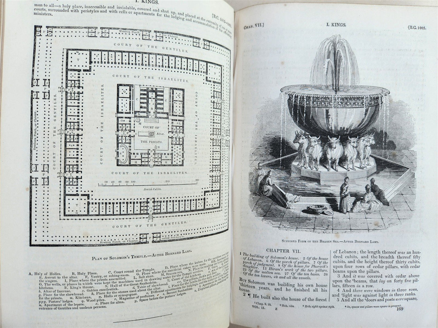 1836 BIBLE in ENGLISH 3 volumes OLD and NEW TESTAMENTS antique ILLUSTRATED