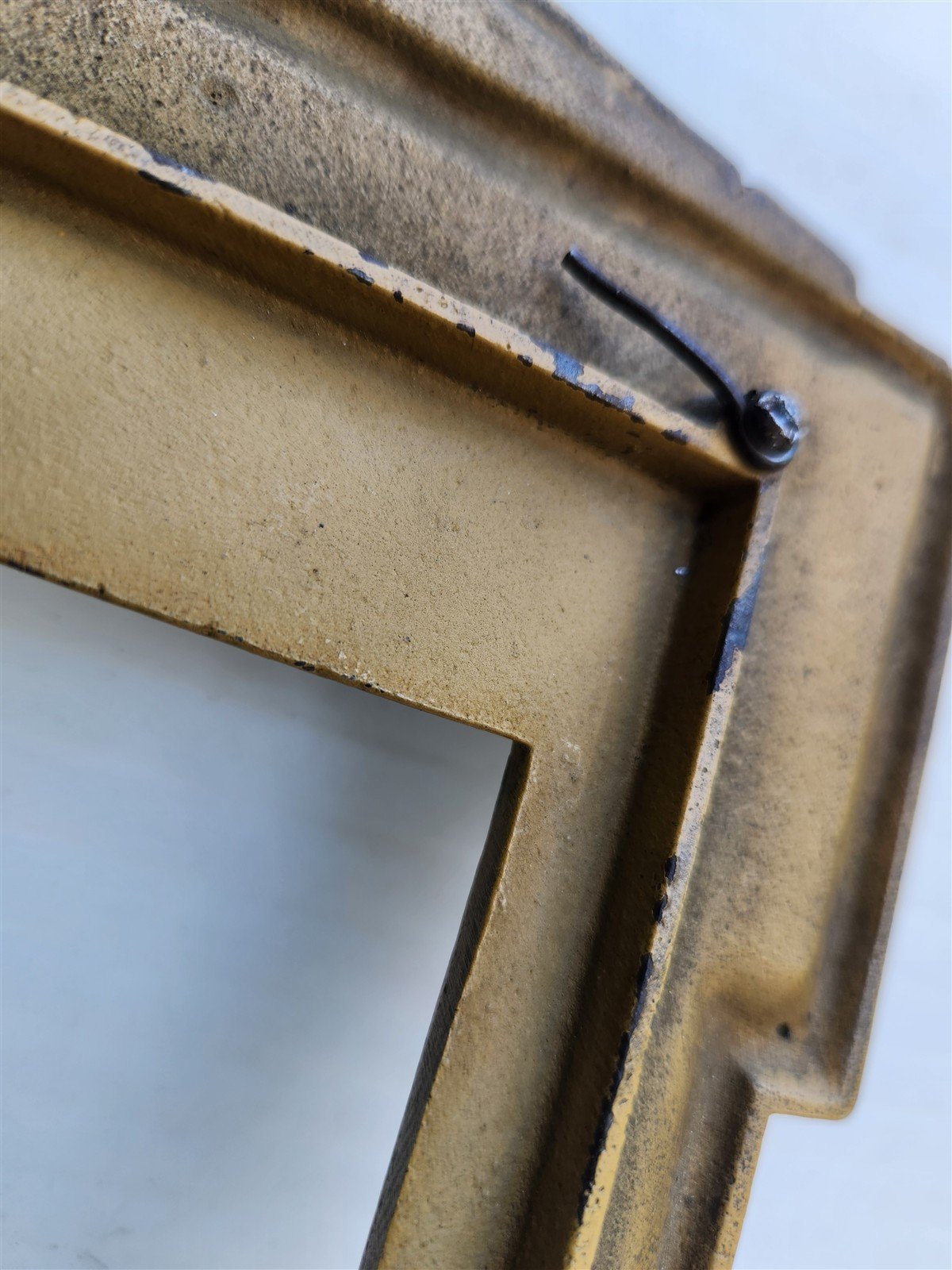AMERICAN WWI ERA PARTRIOTIC METAL PHOTO FRAME antique MILITARY ARTILLERY