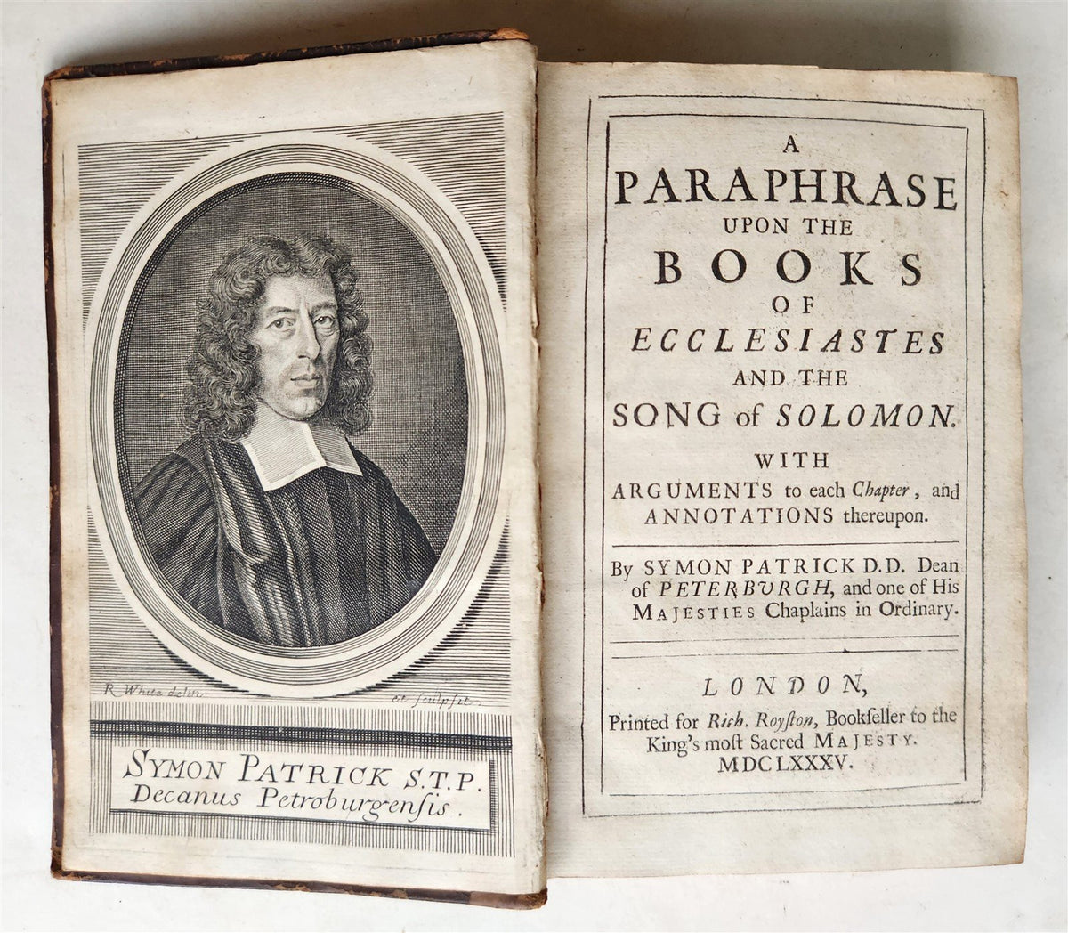 1685 PARAPHRASE upon BOOKS of ECCLESIATES & SONG of SOLOMON in English ANTIQUE