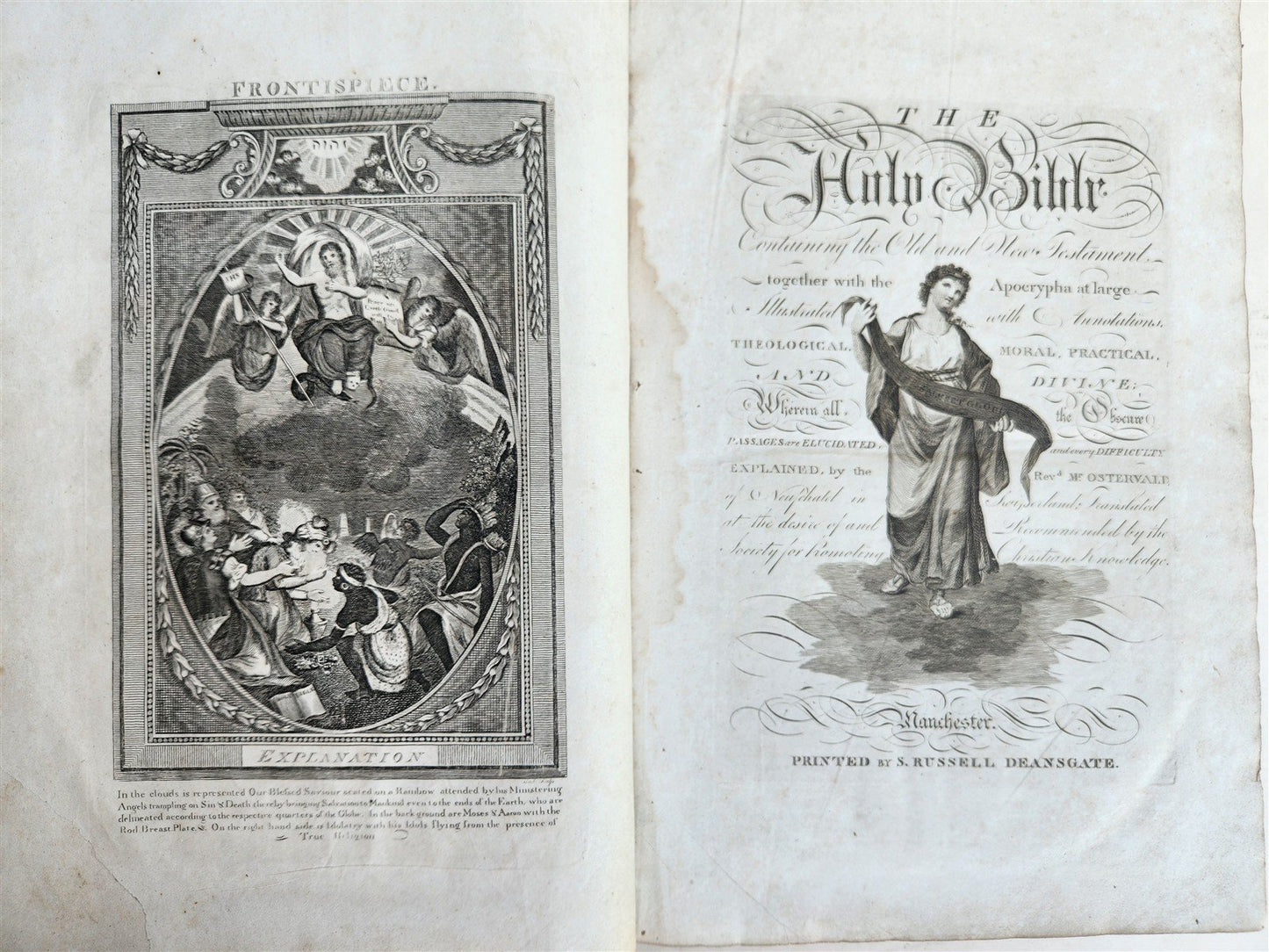 1797 BIBLE in ENGLISH OLD & NEW TESTAMENT antique ILLUSTRATED MASSIVE FOLIO