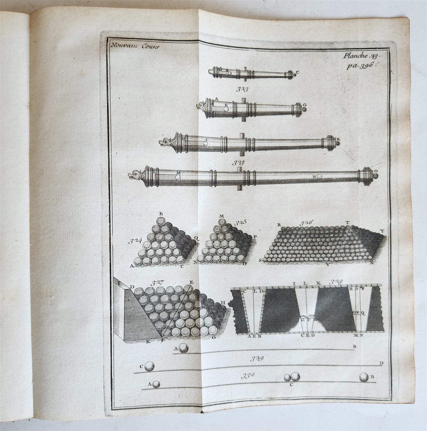 1725 MATHEMATICS ILLUSTRATED w/ 34 FOLDING PLATES antique Cours de Mathematique