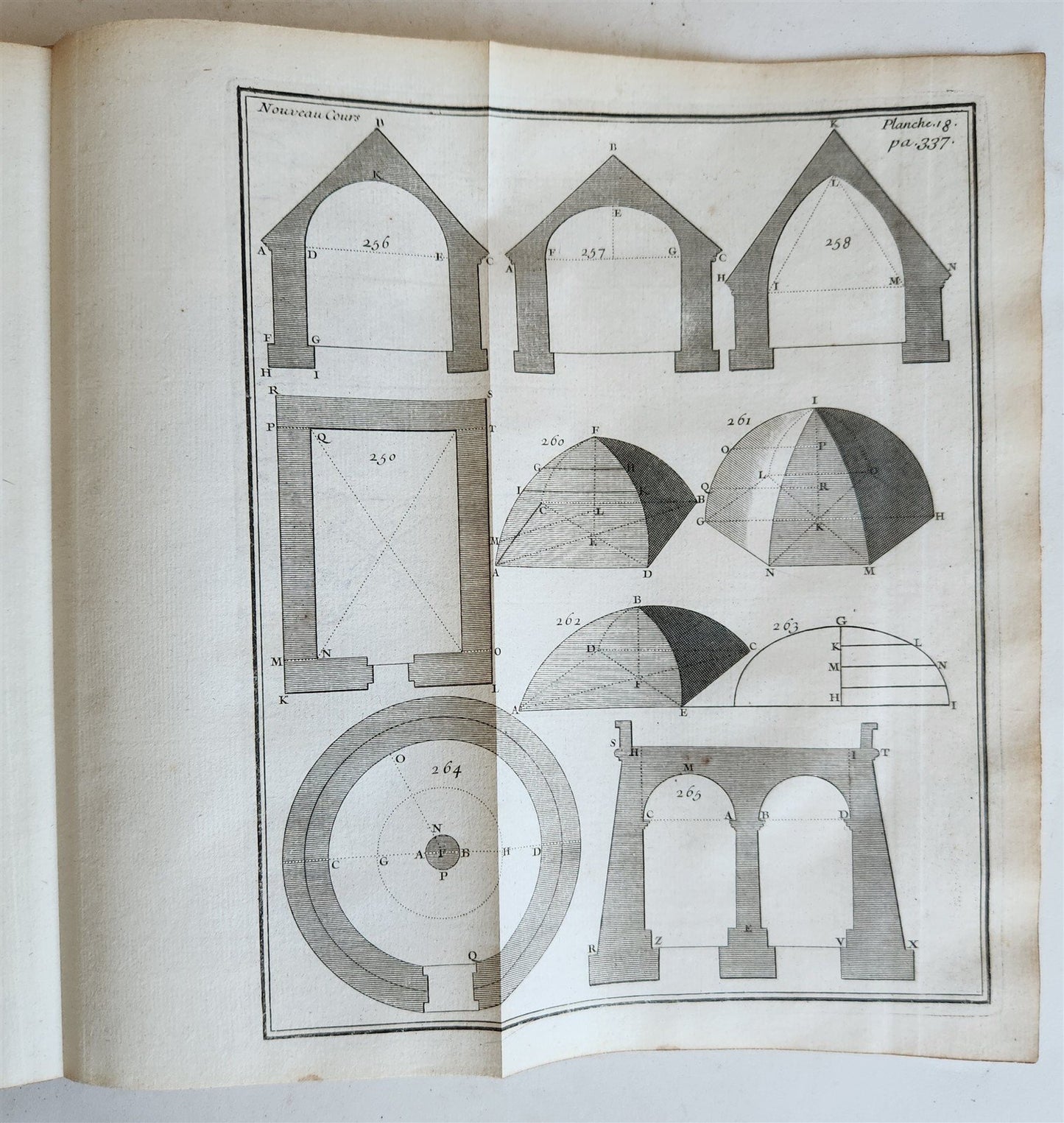 1725 MATHEMATICS ILLUSTRATED w/ 34 FOLDING PLATES antique Cours de Mathematique
