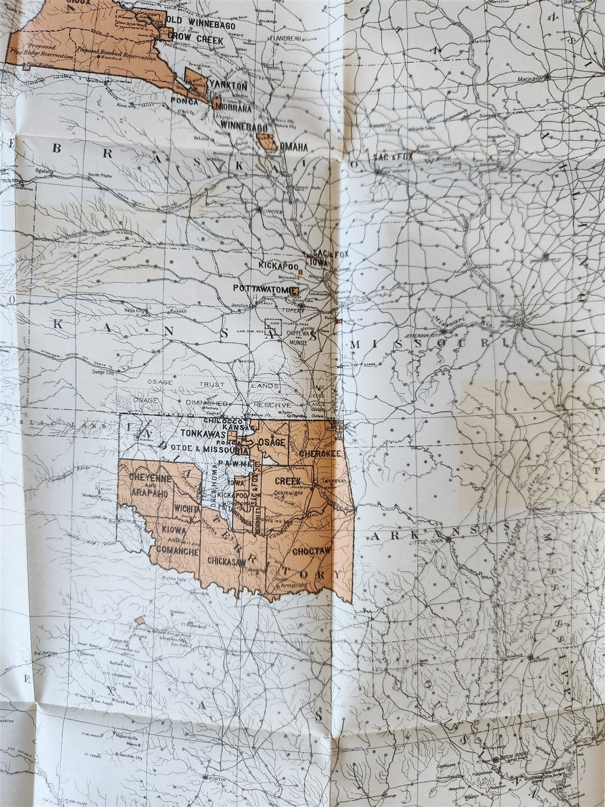 1888 REPORT of BOARD of INDIAN COMMISSIONERS antique w/ MAP of RESERVATIONS