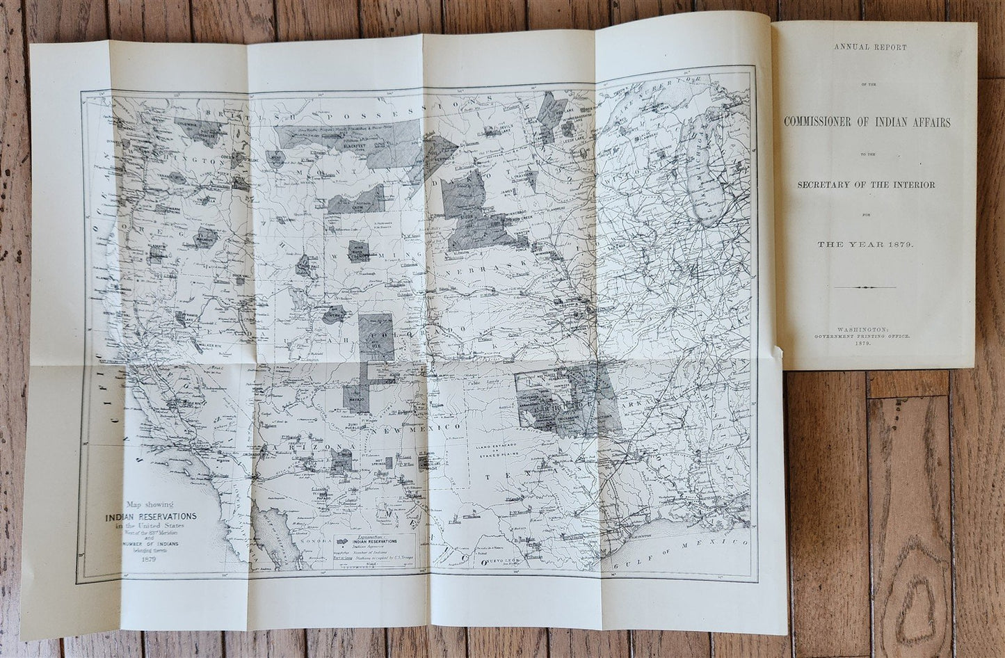 1879 REPORT of COMMISSIONER OF INDIAN AFFAIRS antique w/ MAPS of RESERVATIONS