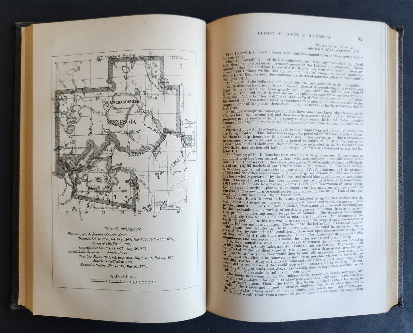 1879 REPORT of COMMISSIONER OF INDIAN AFFAIRS antique w/ MAPS of RESERVATIONS