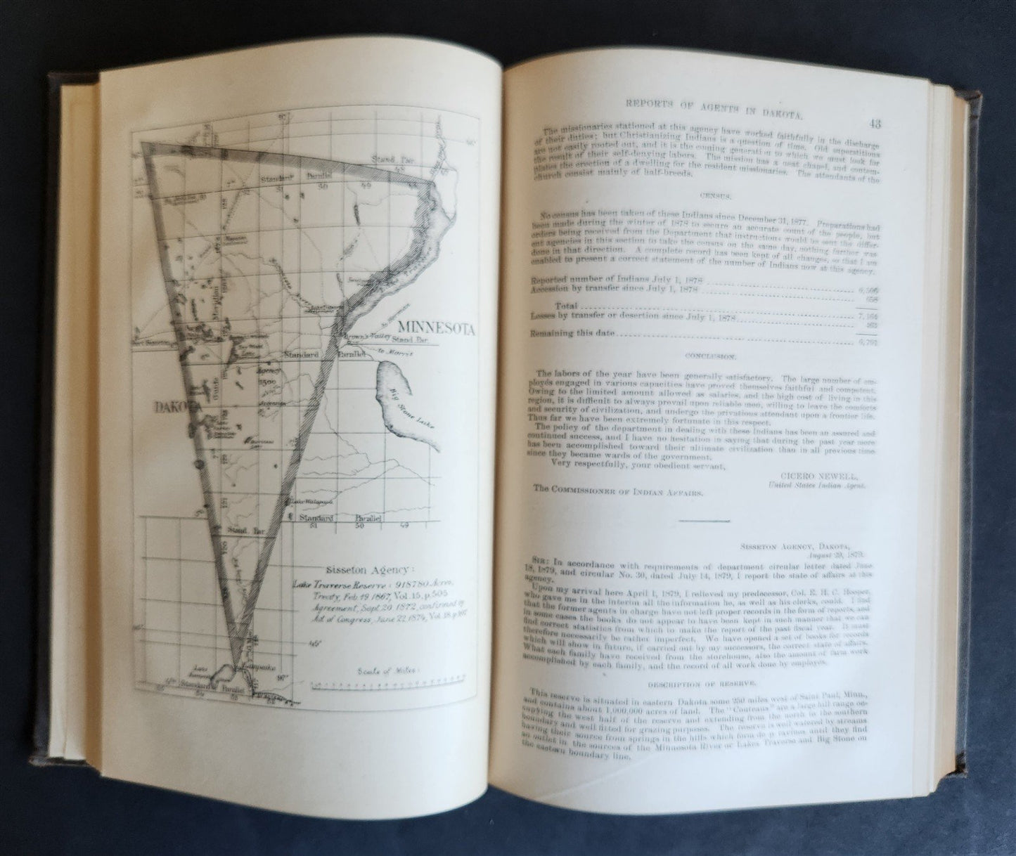1879 REPORT of COMMISSIONER OF INDIAN AFFAIRS antique w/ MAPS of RESERVATIONS