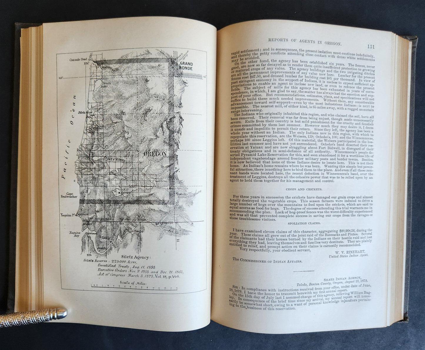 1879 REPORT of COMMISSIONER OF INDIAN AFFAIRS antique w/ MAPS of RESERVATIONS