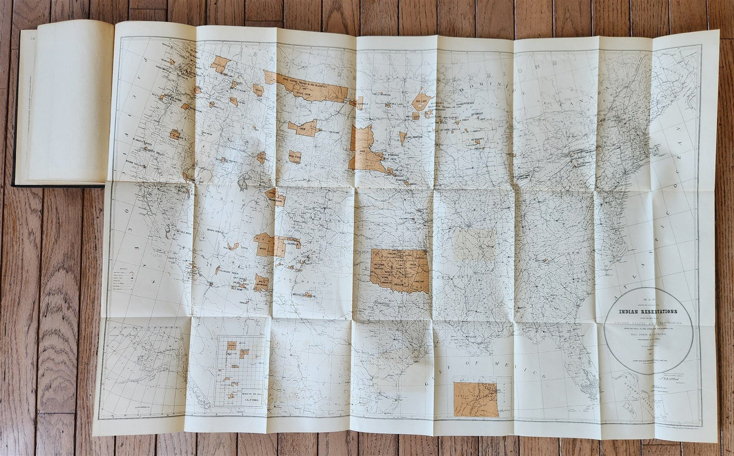 1887 REPORT of BOARD of INDIAN COMMISSIONERS antique w/ MAP of RESERVATIONS