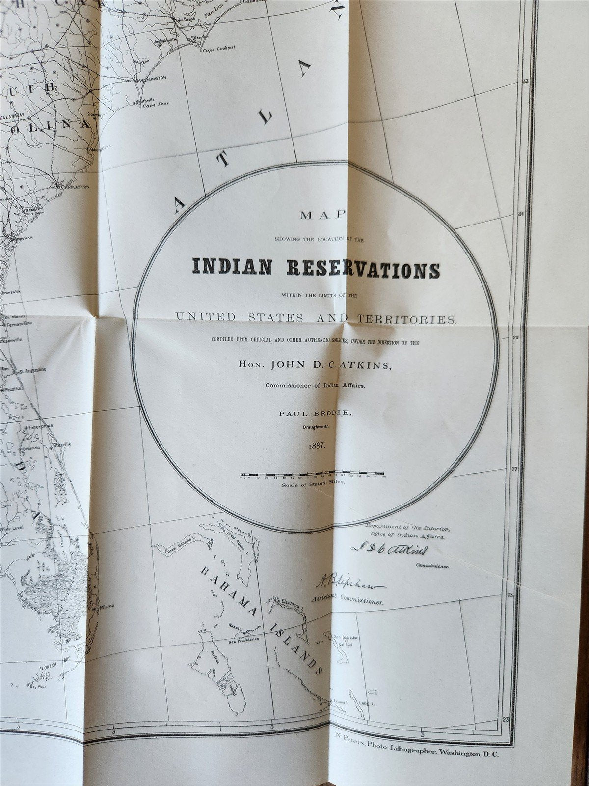 1887 REPORT of BOARD of INDIAN COMMISSIONERS antique w/ MAP of RESERVATIONS