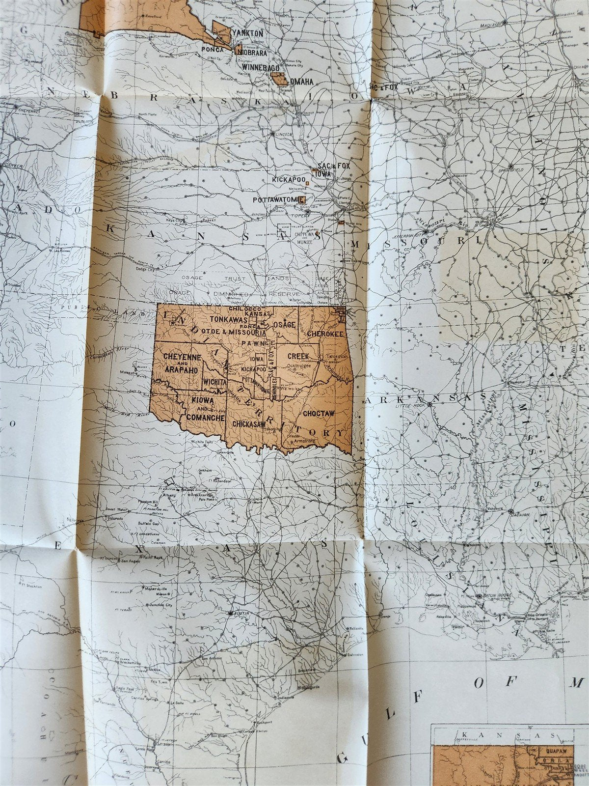 1887 REPORT of BOARD of INDIAN COMMISSIONERS antique w/ MAP of RESERVATIONS