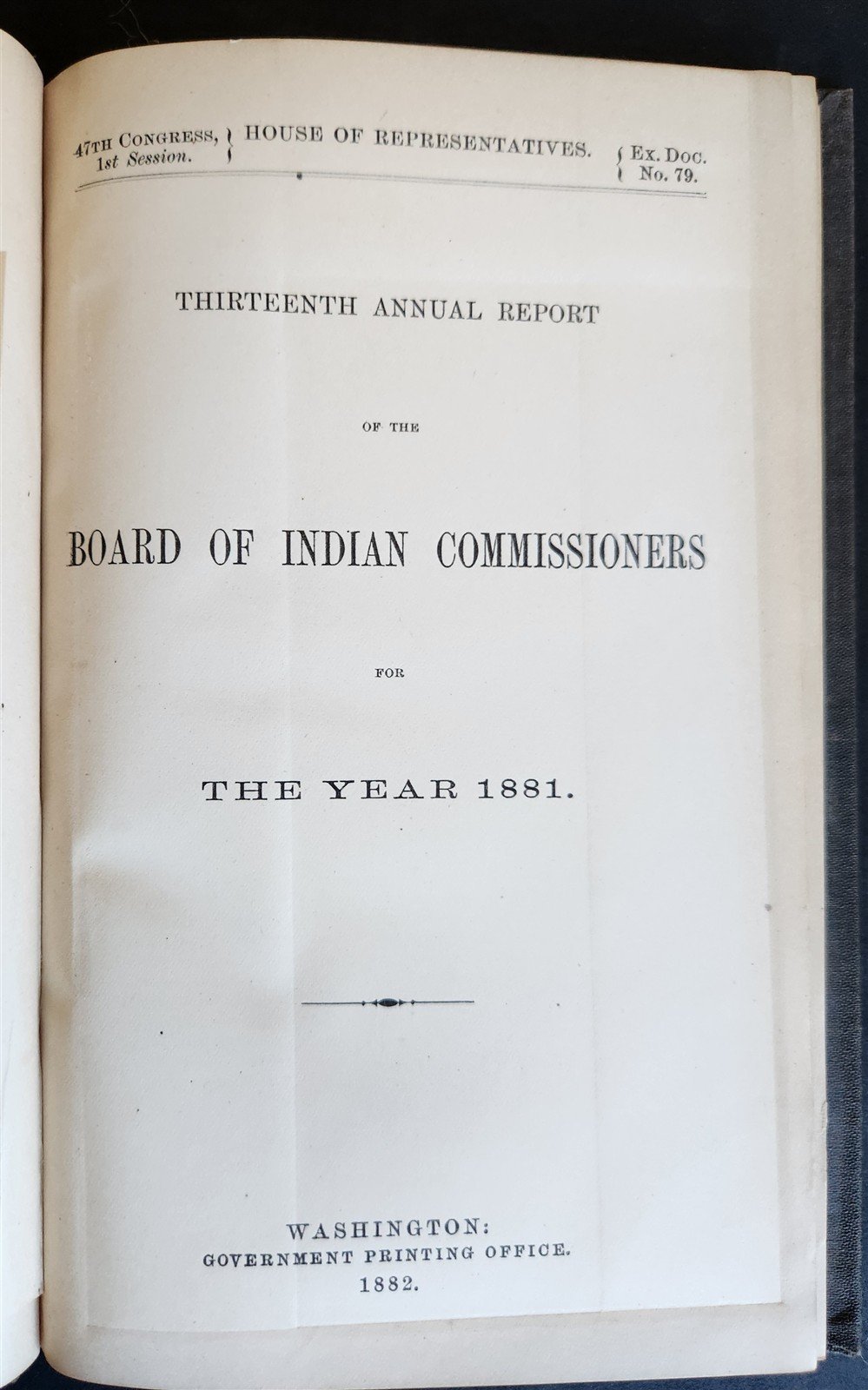 1881 REPORT of BOARD of INDIAN COMMISSIONERS antique w/ MAP of RESERVATIONS