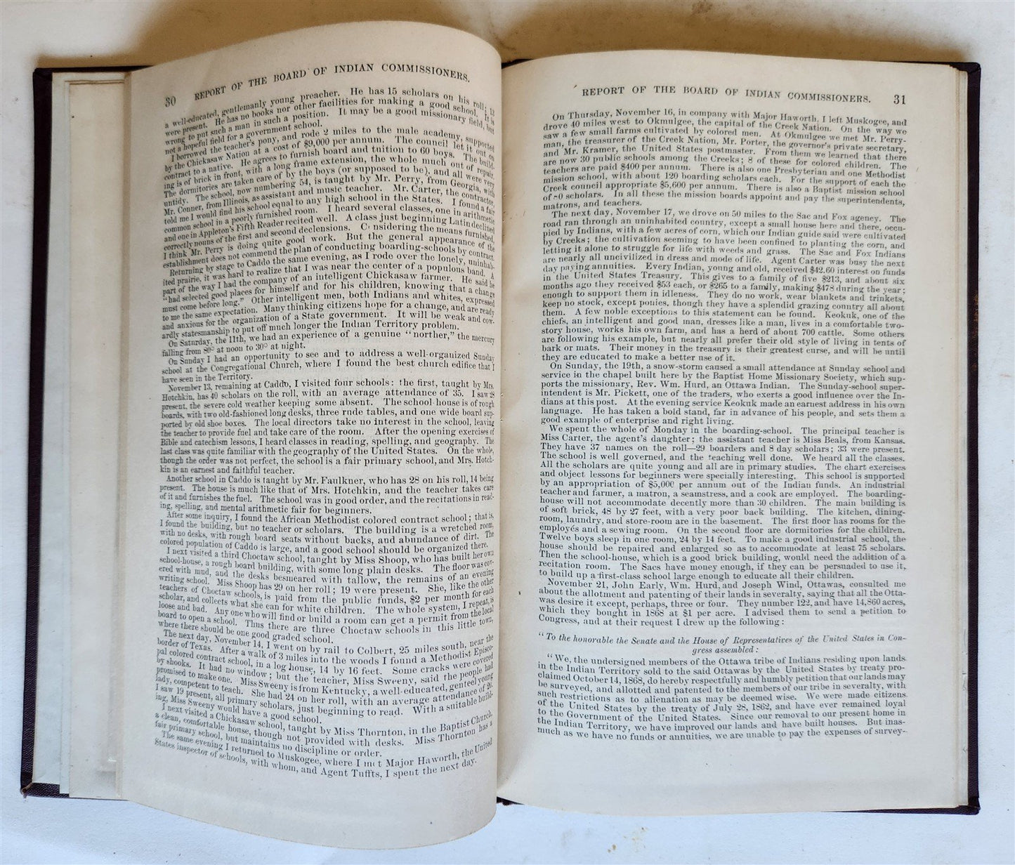 1882 REPORT of BOARD of INDIAN COMMISSIONERS antique w/ MAP of RESERVATIONS