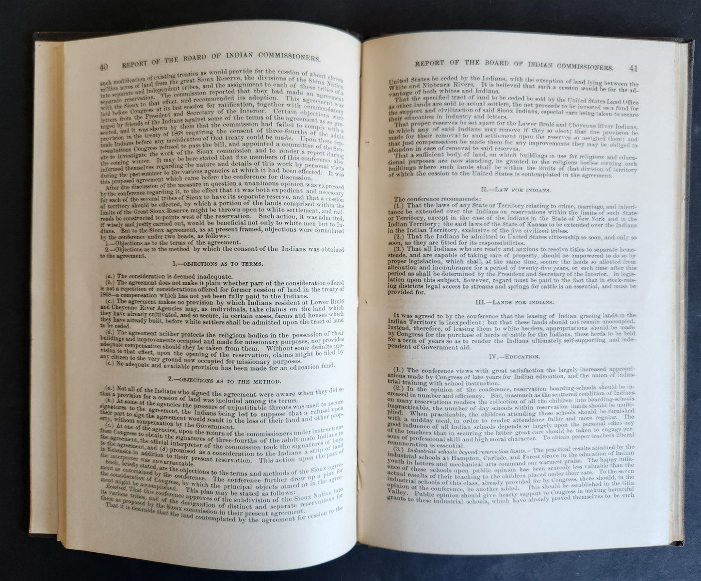1883 REPORT of BOARD of INDIAN COMMISSIONERS antique w/ MAP of RESERVATIONS