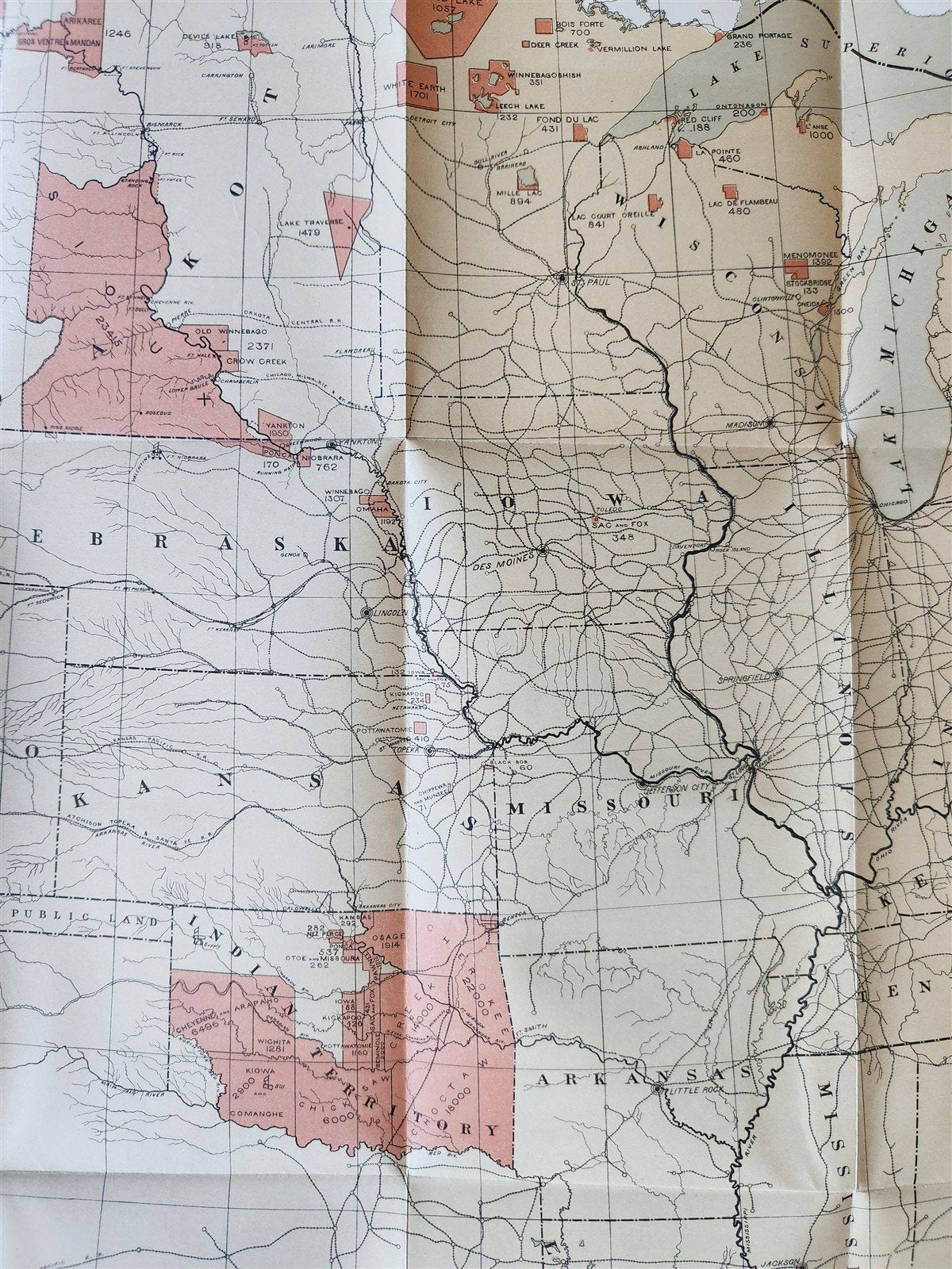 1883 REPORT of BOARD of INDIAN COMMISSIONERS antique w/ MAP of RESERVATIONS