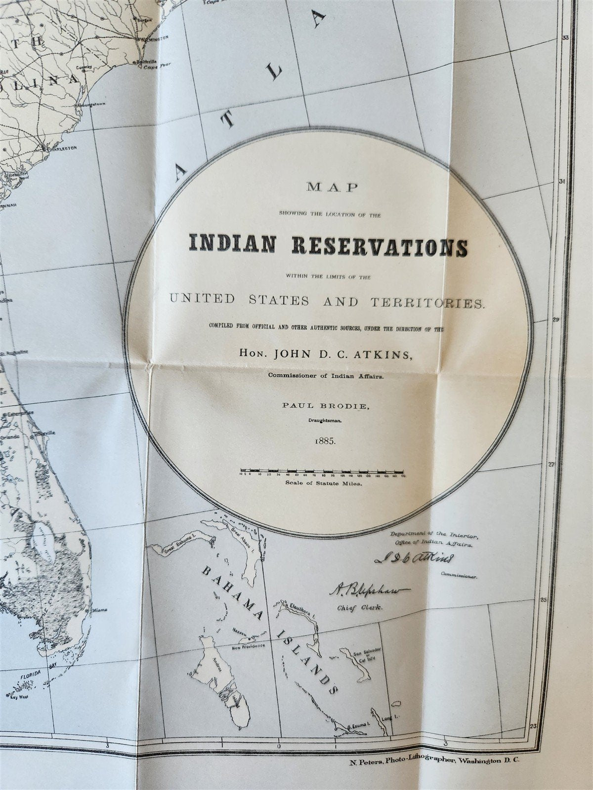 1885 REPORT of BOARD of INDIAN COMMISSIONERS antique w/ MAP of RESERVATIONS