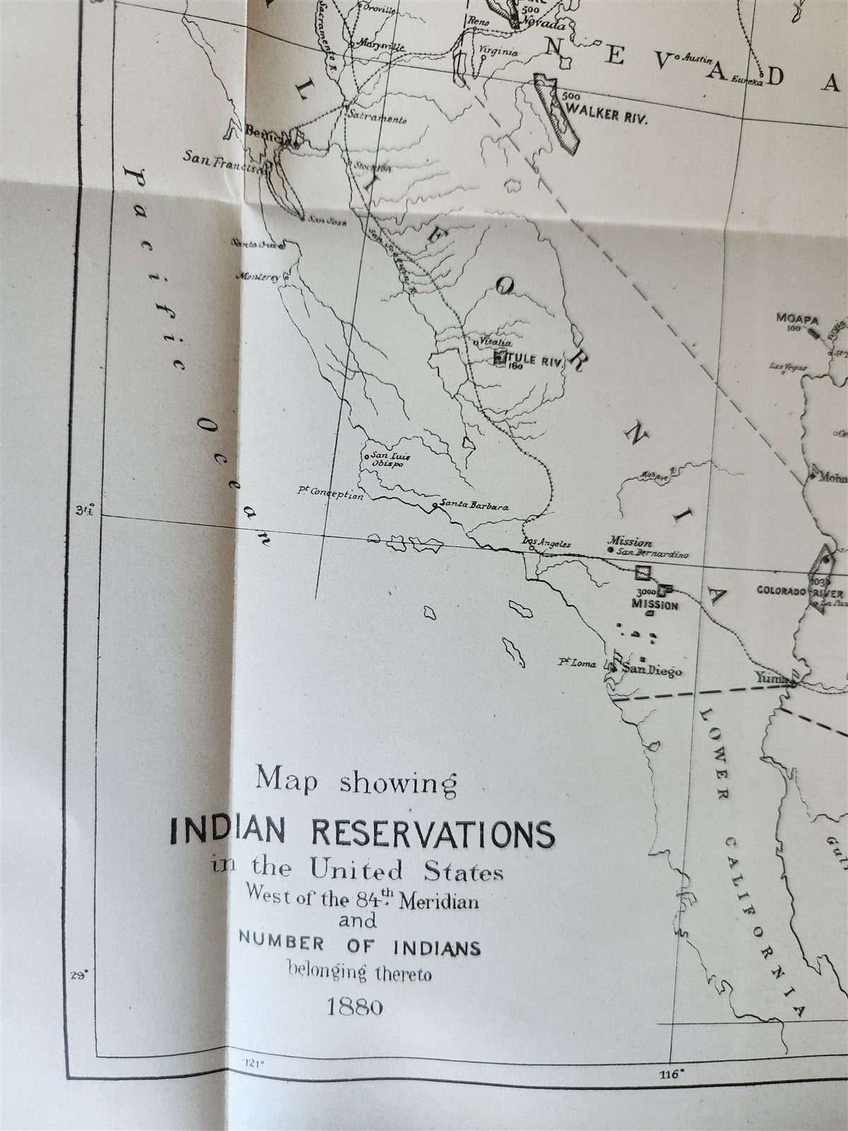 1880 REPORT of COMMISSIONER OF INDIAN AFFAIRS antique w/ MAPS of RESERVATIONS