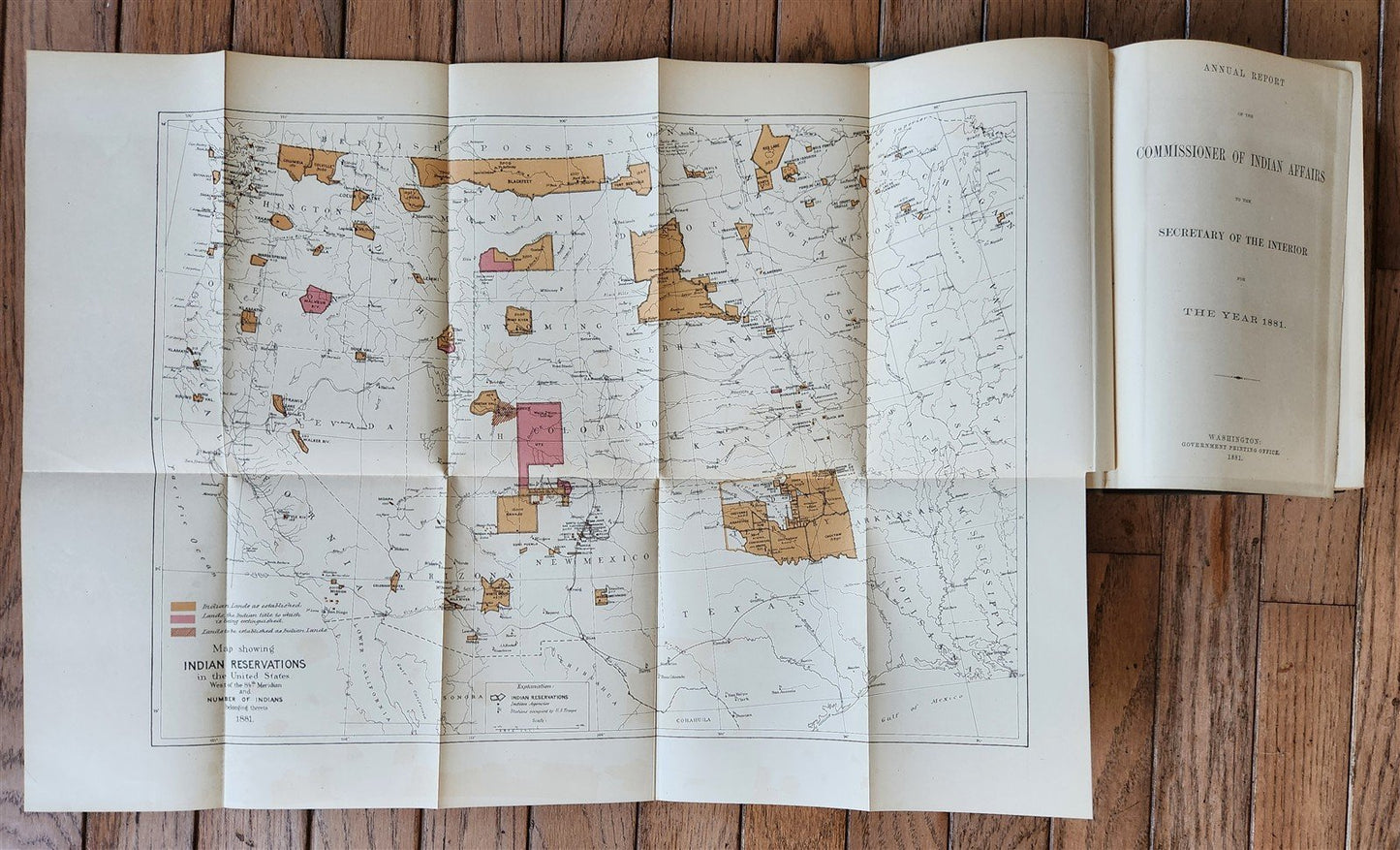 1881 REPORT of COMMISSIONER OF INDIAN AFFAIRS antique w/ MAPS of RESERVATIONS