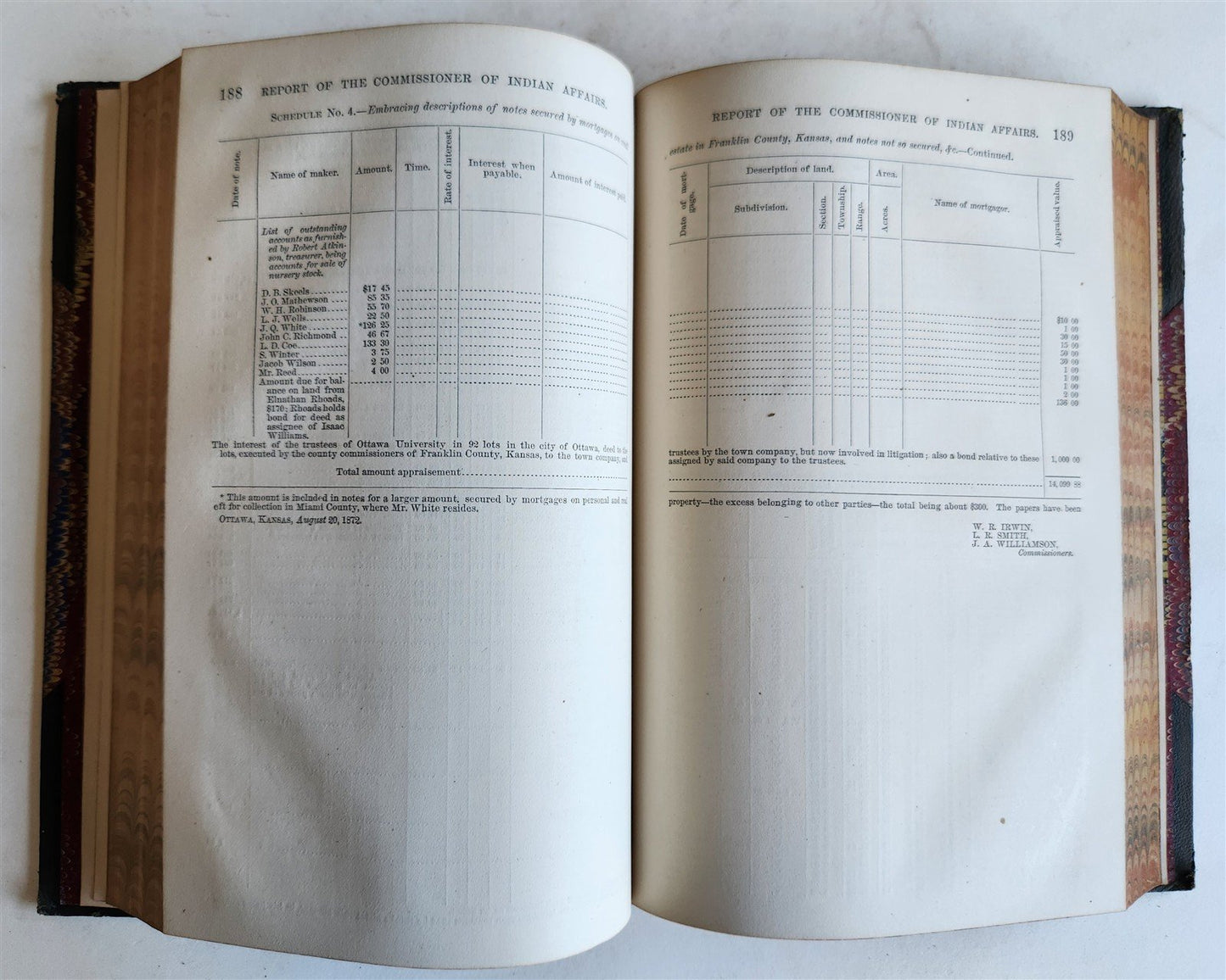 1872 REPORT of COMMISSIONER OF INDIAN AFFAIRS antique AMERICANA