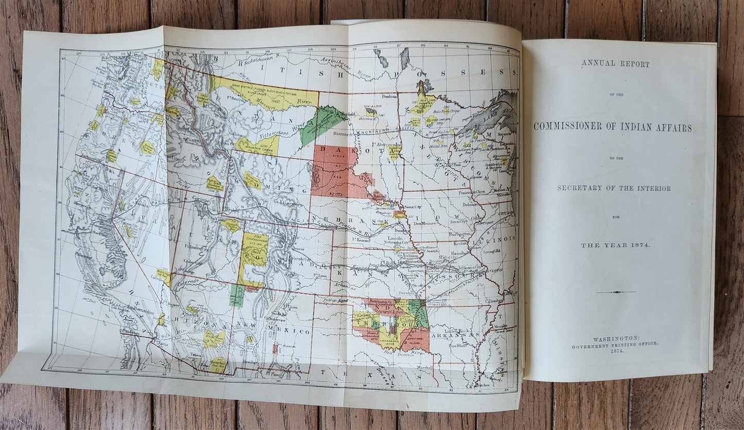 1872 REPORT of COMMISSIONER OF INDIAN AFFAIRS antique AMERICANA