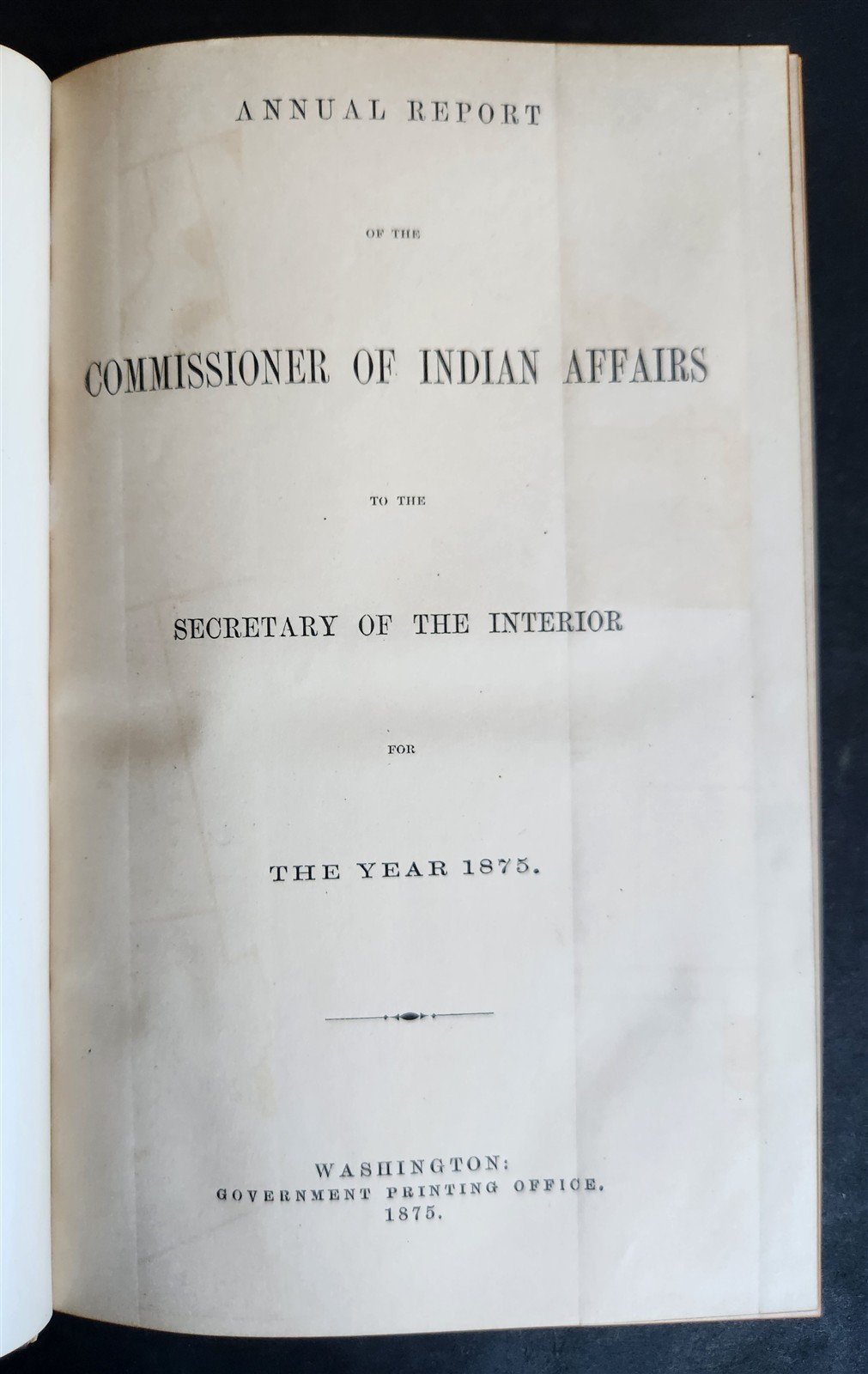 1875 REPORT of COMMISSIONER OF INDIAN AFFAIRS antique AMERICANA