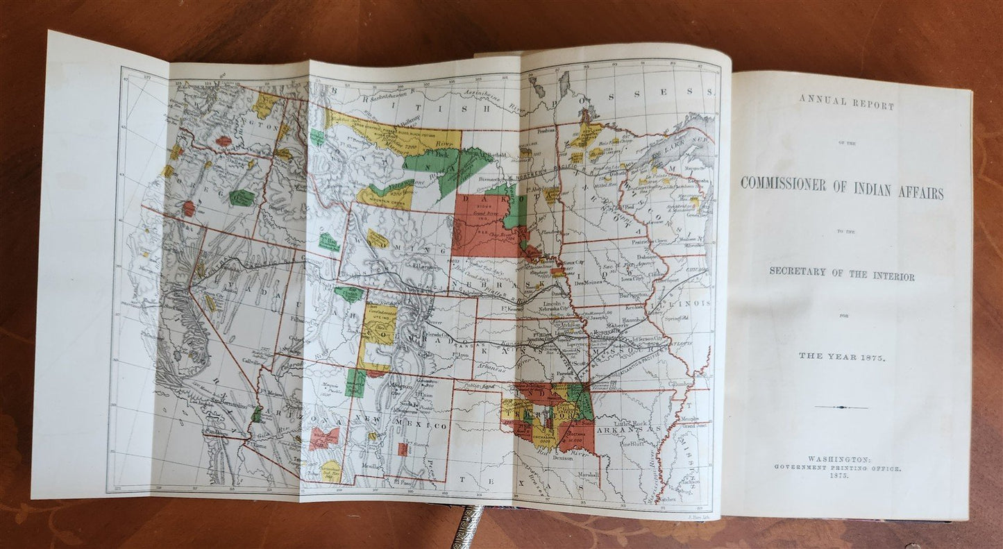 1875 REPORT of COMMISSIONER OF INDIAN AFFAIRS antique AMERICANA