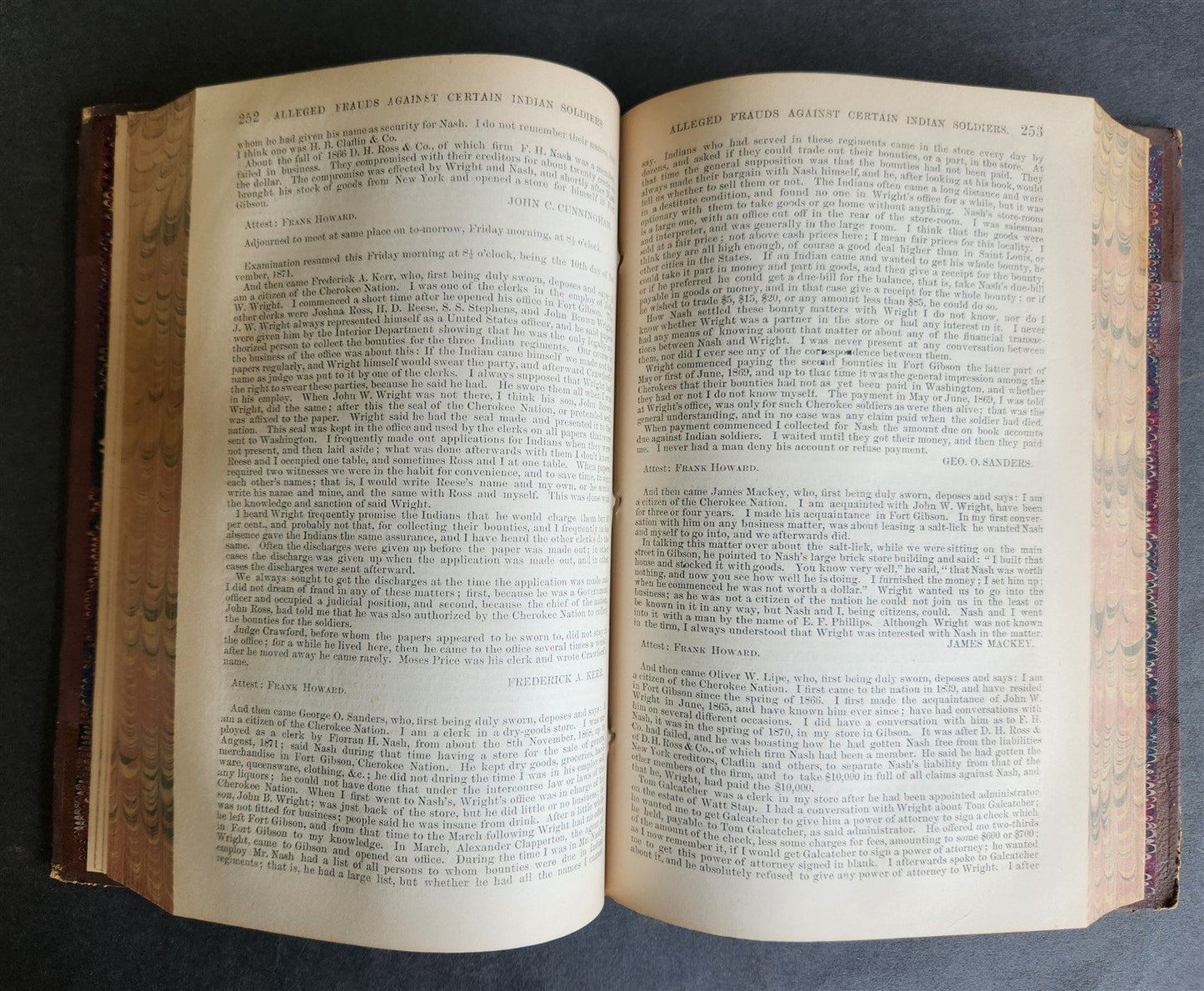 1872 ALLEGED FRAUDS AGAINST CERTAIN INDIAN SOLDIERS REPORT antique AMERICANA