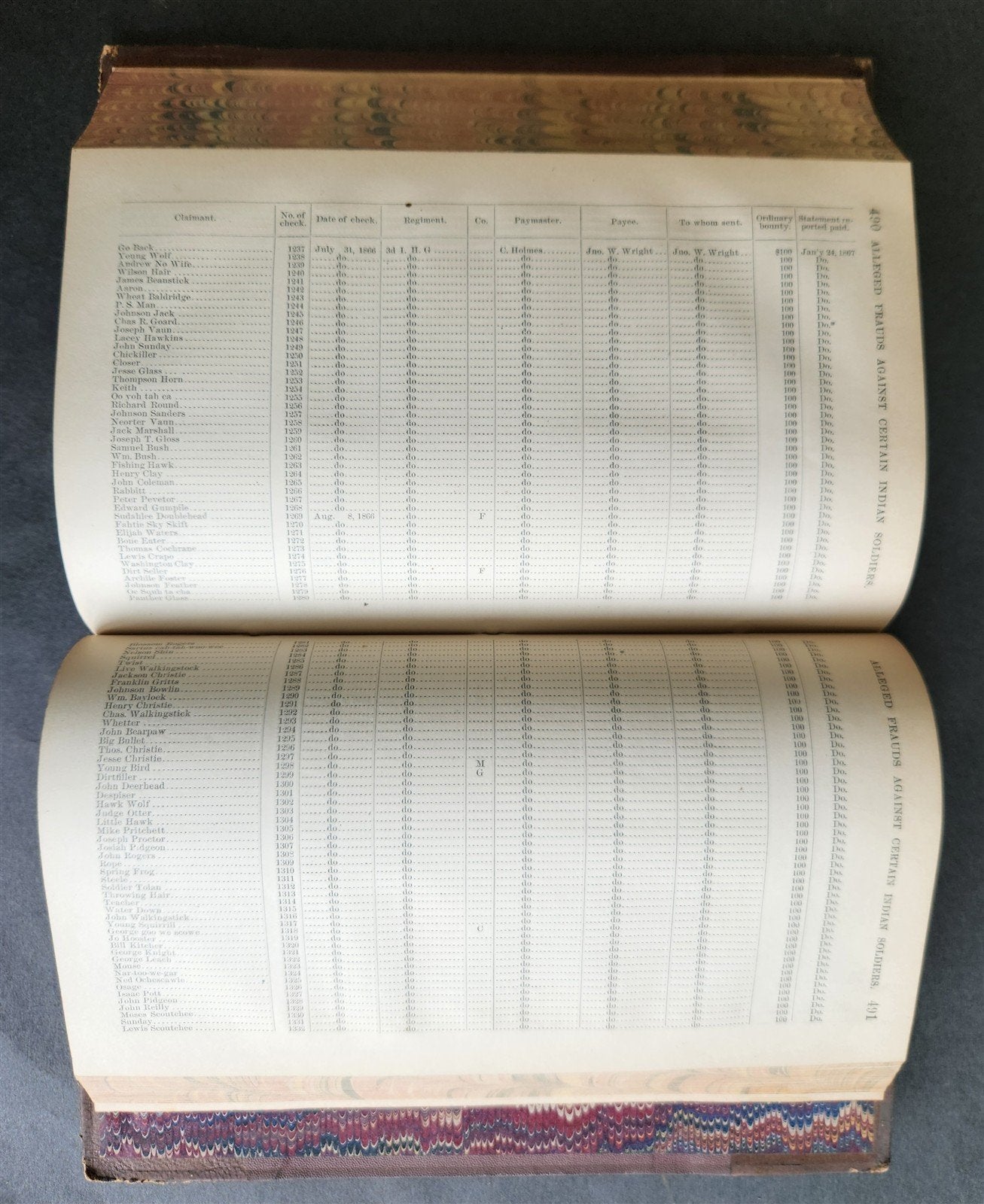 1872 ALLEGED FRAUDS AGAINST CERTAIN INDIAN SOLDIERS REPORT antique AMERICANA