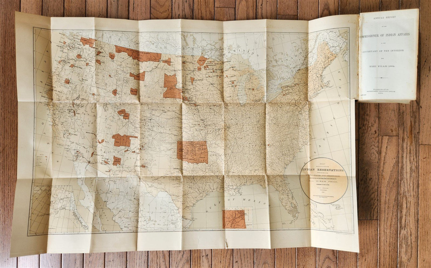 1884 COMMISSIONER OF INDIAN AFFAIRS REPORT illustrated w/MAP antique AMERICANA