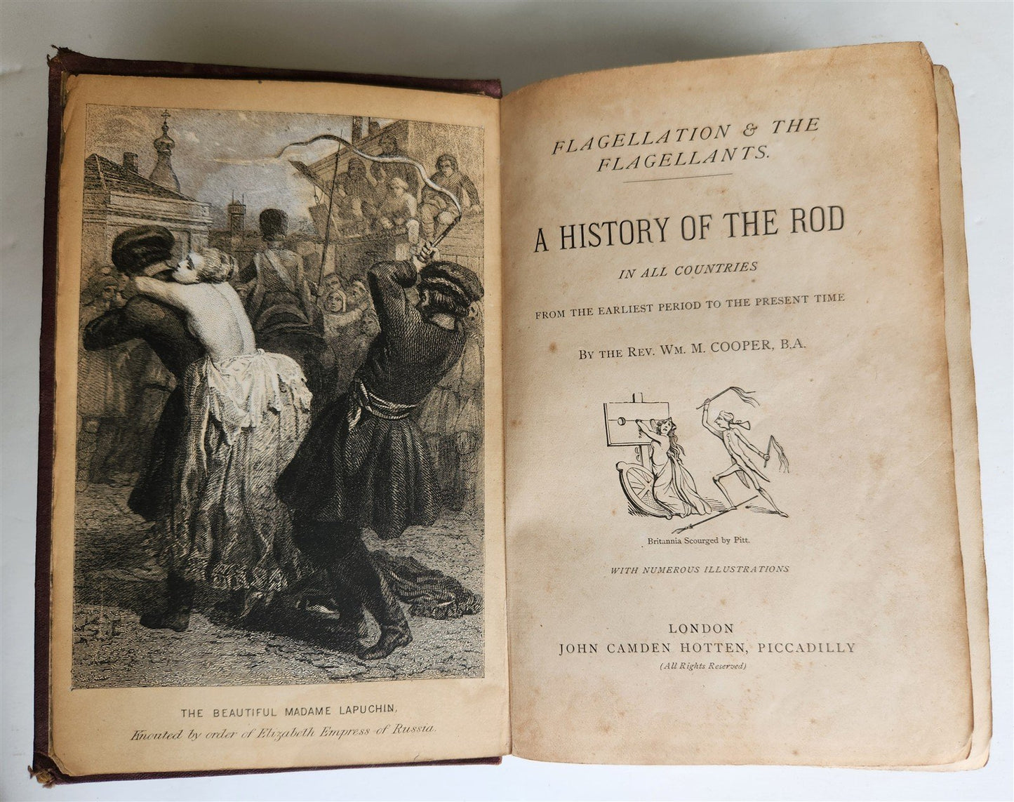 1869 FLAGELLATION & FLAGELLANTS HISTORY of the ROD ILLUSTRATED ANTIQUE