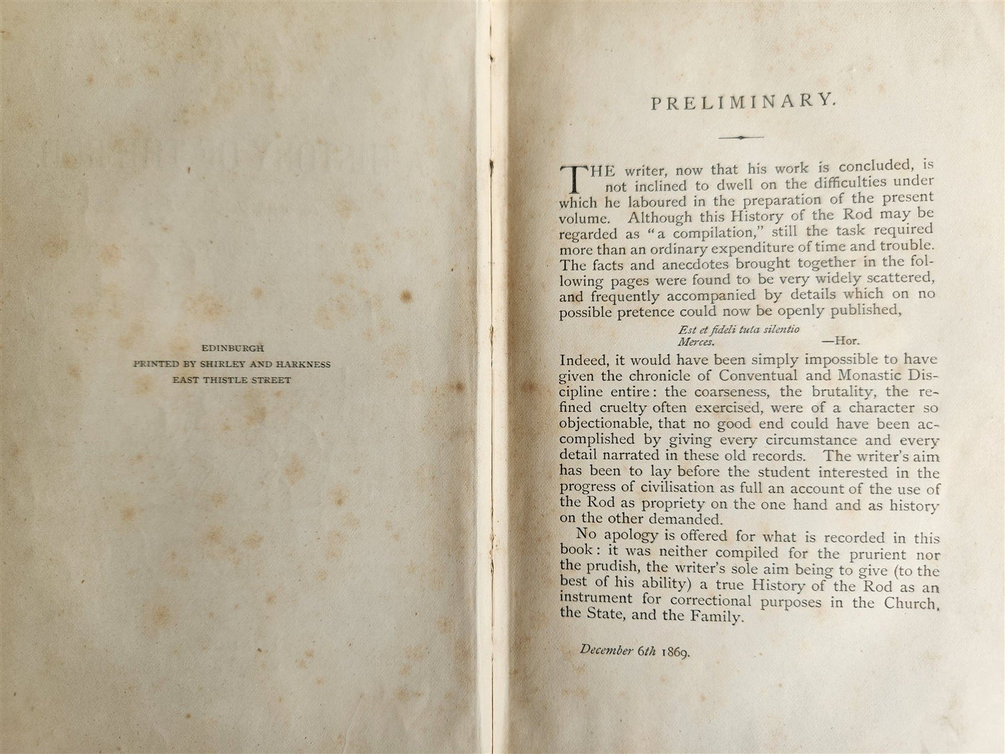 1869 FLAGELLATION & FLAGELLANTS HISTORY of the ROD ILLUSTRATED ANTIQUE