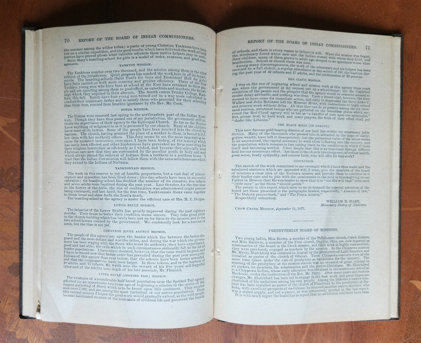 1877 REPORT of BOARD of INDIAN COMMISSIONERS antique w/ MAP of RESERVATIONS